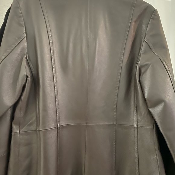 Petite Sophisticate Women's Brown Leather Jacket - Picture 3 of 3
